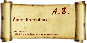 Ámon Barnabás névjegykártya