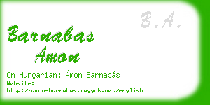 barnabas amon business card
