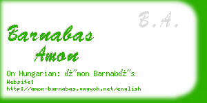 barnabas amon business card